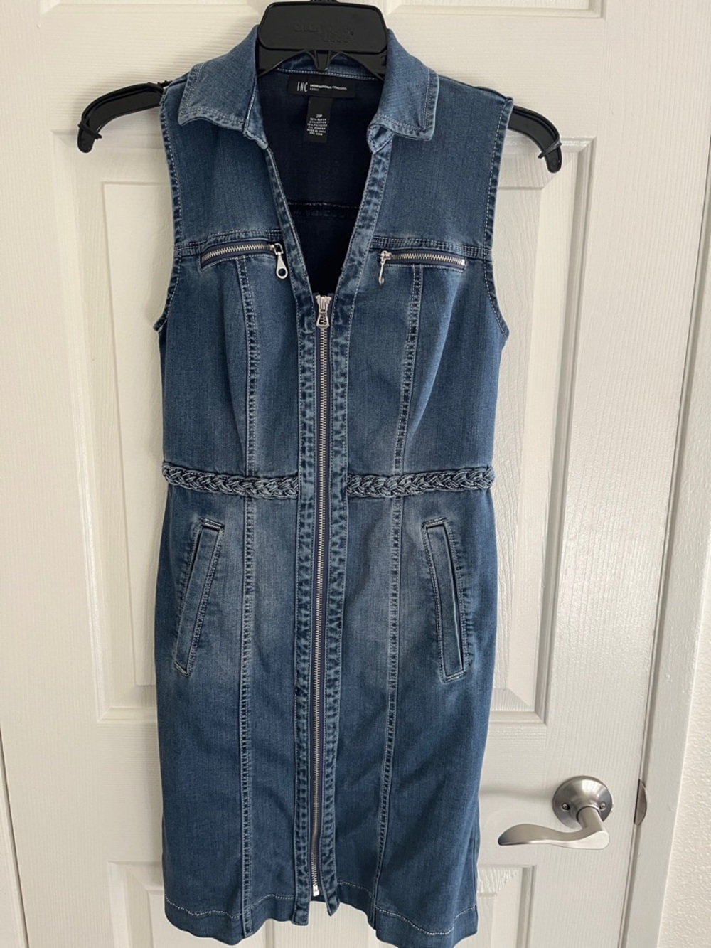 INC International Concepts Sleeveless Denim Midi Dress in Blue